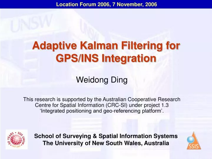 adaptive kalman filtering for gps ins integration