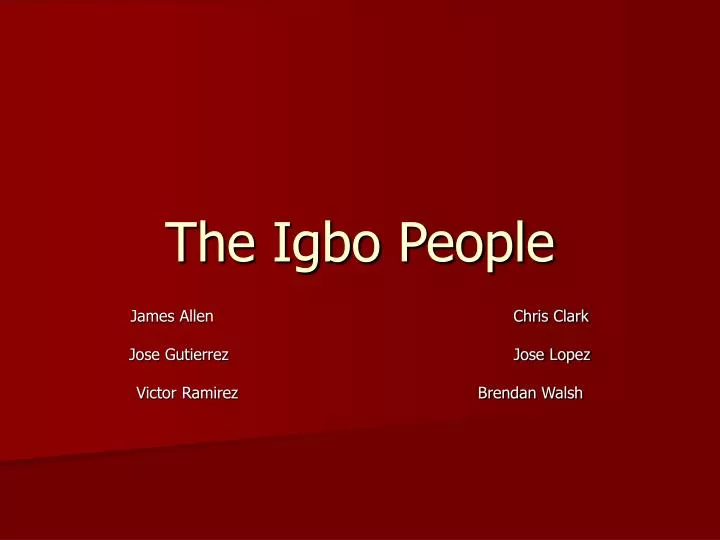the igbo people