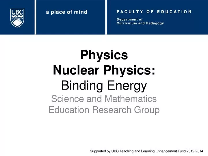 physics nuclear physics binding energy