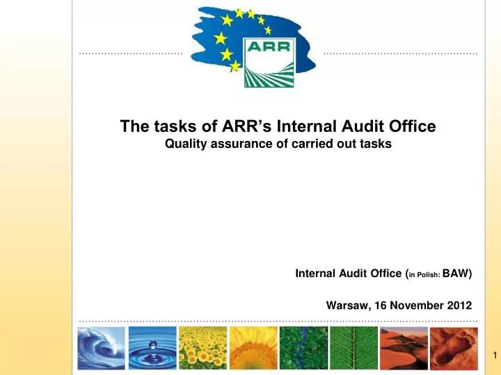 the tasks of arr s internal audit office quality assurance of carried out tasks