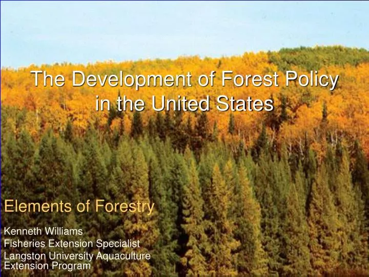 the development of forest policy in the united states