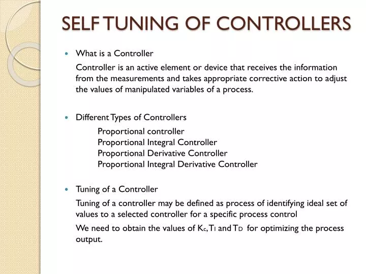 self tuning of controllers