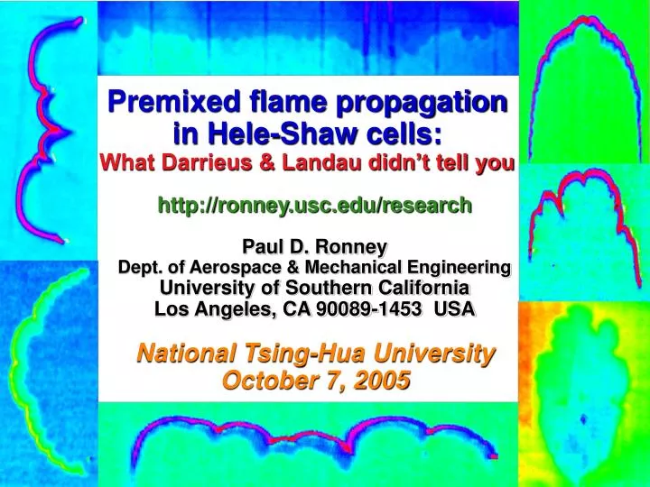 premixed flame propagation in hele shaw cells what darrieus landau didn t tell you