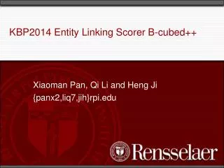 KBP2014 Entity Linking Scorer B-cubed++