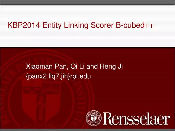 kbp2014 entity linking scorer b cubed