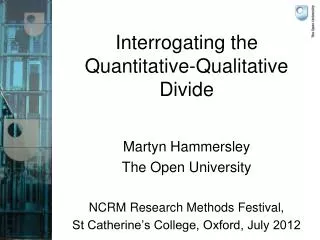 Interrogating the Quantitative-Qualitative Divide