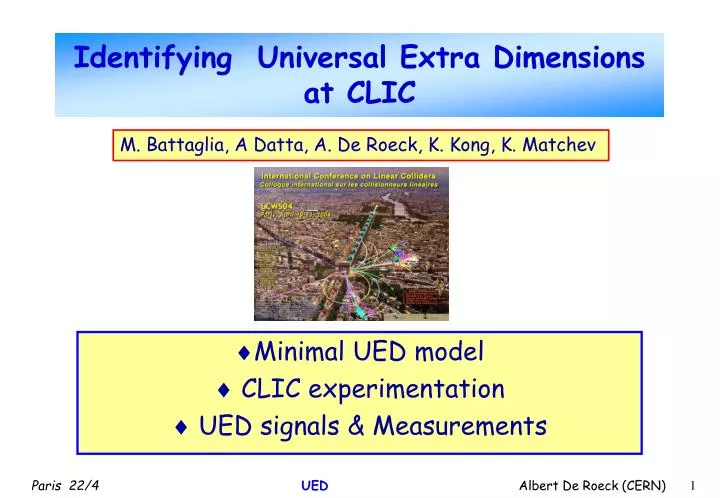 identifying universal extra dimensions at clic