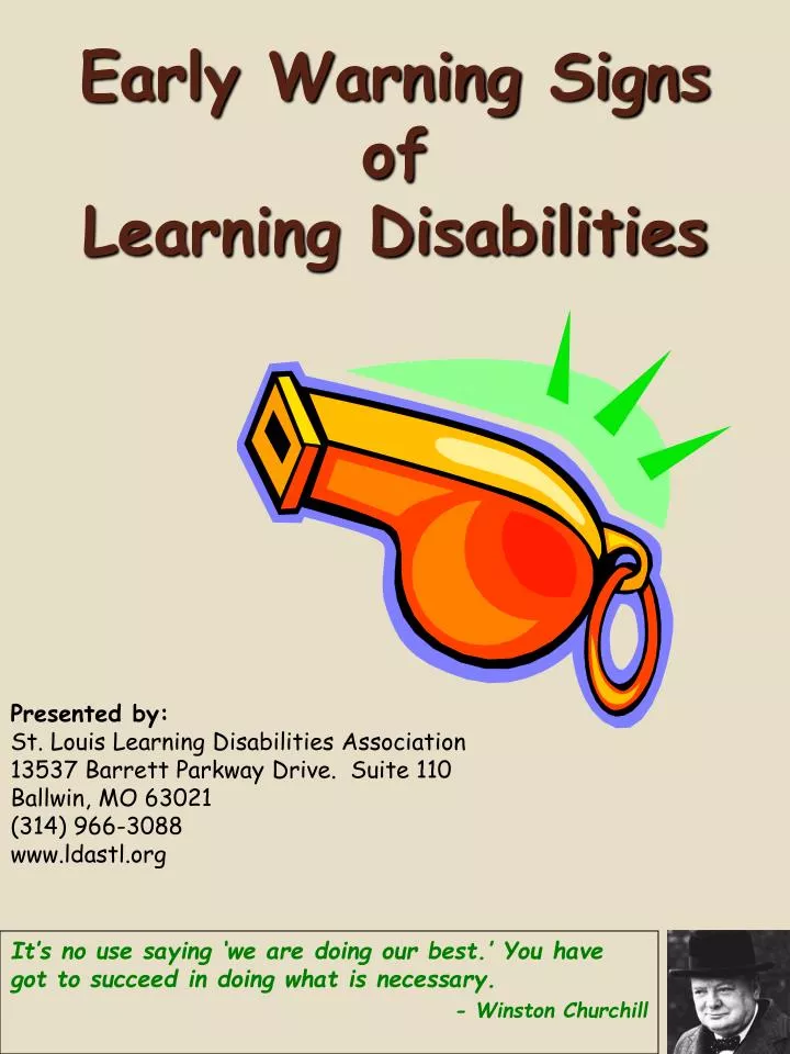 early warning signs of learning disabilities