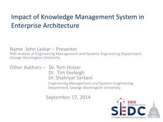 Impact of Knowledge Management System in Enterprise Architecture