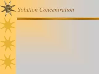 Solution Concentration