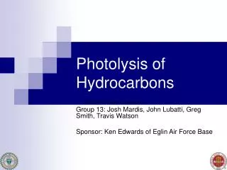 Photolysis of Hydrocarbons