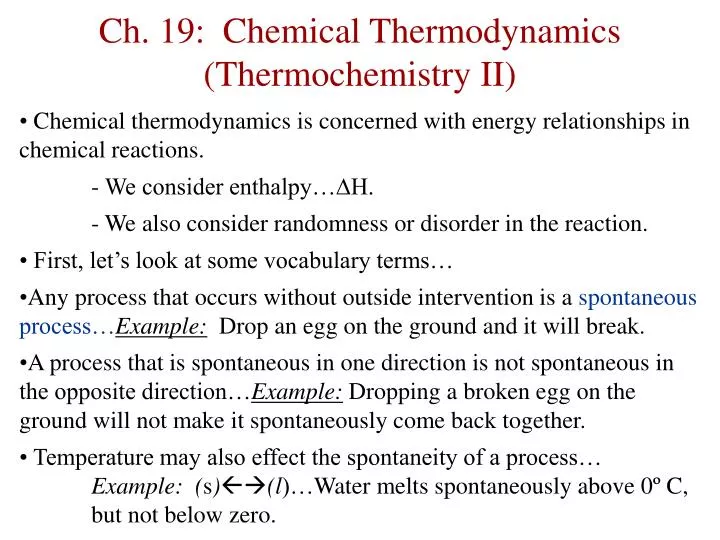 ch 19 chemical thermodynamics thermochemistry ii