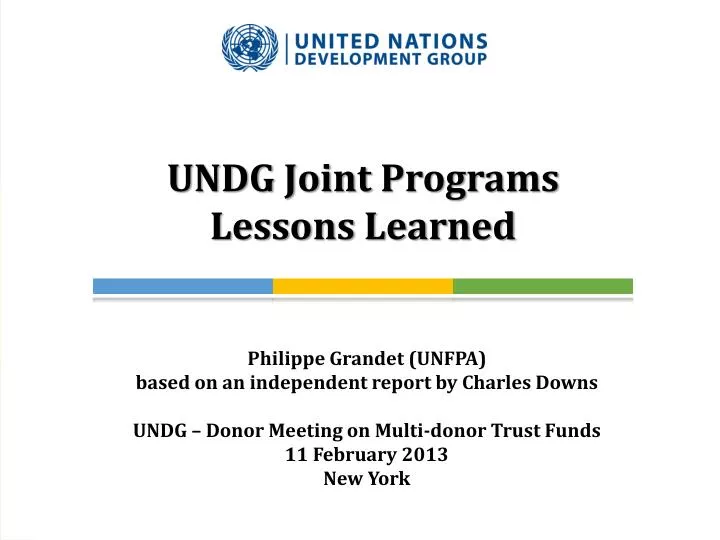undg joint programs lessons learned