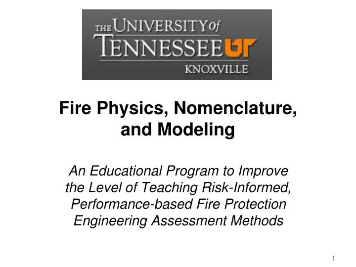 fire physics nomenclature and modeling