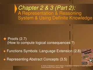Chapter 2 &amp; 3 (Part 2): A Representation &amp; Reasoning System &amp; Using Definite Knowledge