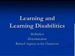 Learning and Learning Disabilities