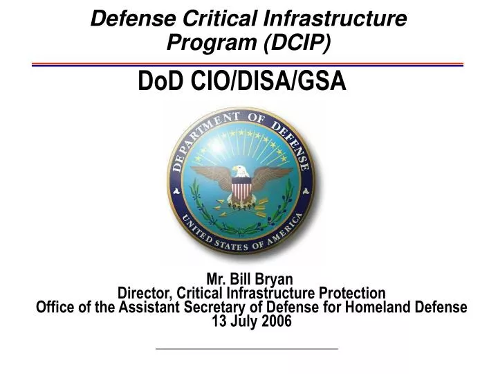 defense critical infrastructure program dcip