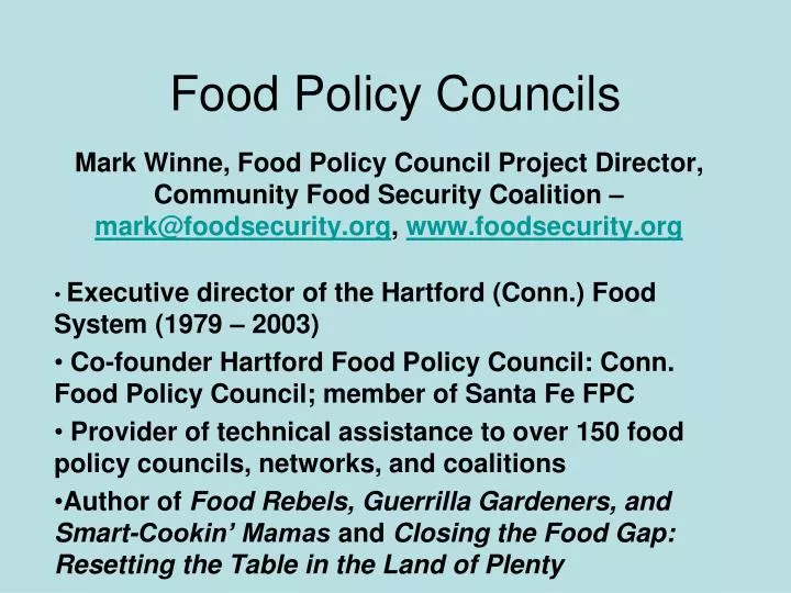 food policy councils