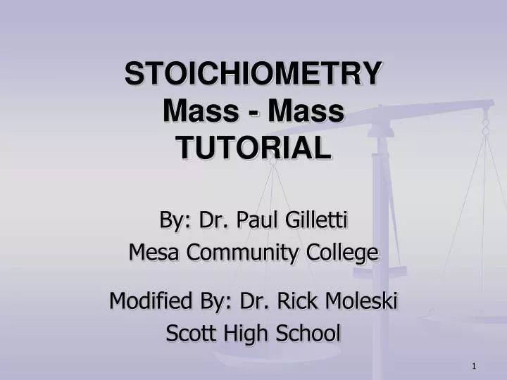 stoichiometry mass mass tutorial