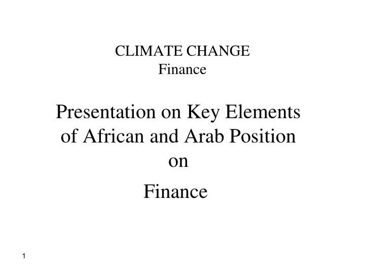 climate change finance