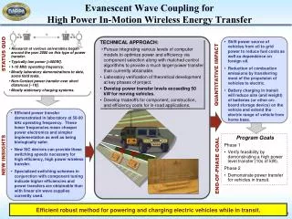 Evanescent Wave Coupling for High Power In-Motion Wireless Energy Transfer