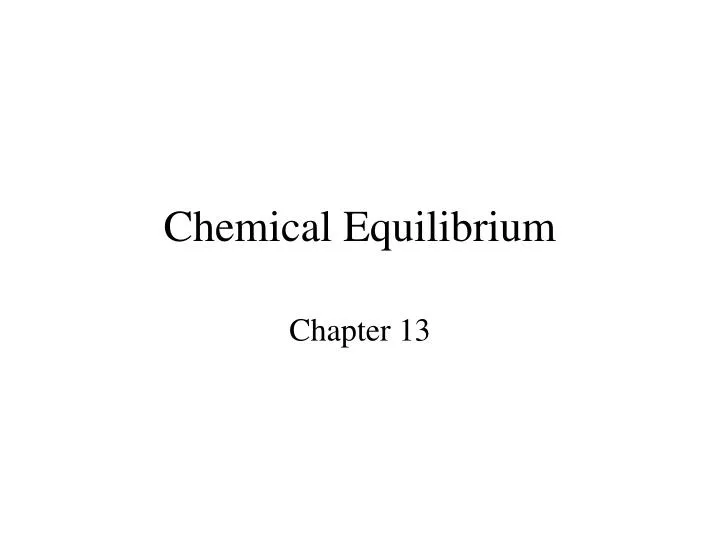 chemical equilibrium