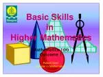 Basic Skills in Higher Mathematics - slide 1