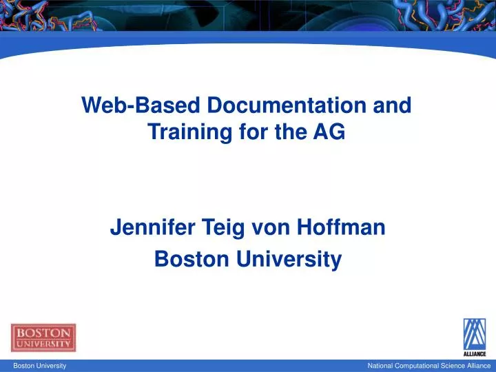 web based documentation and training for the ag