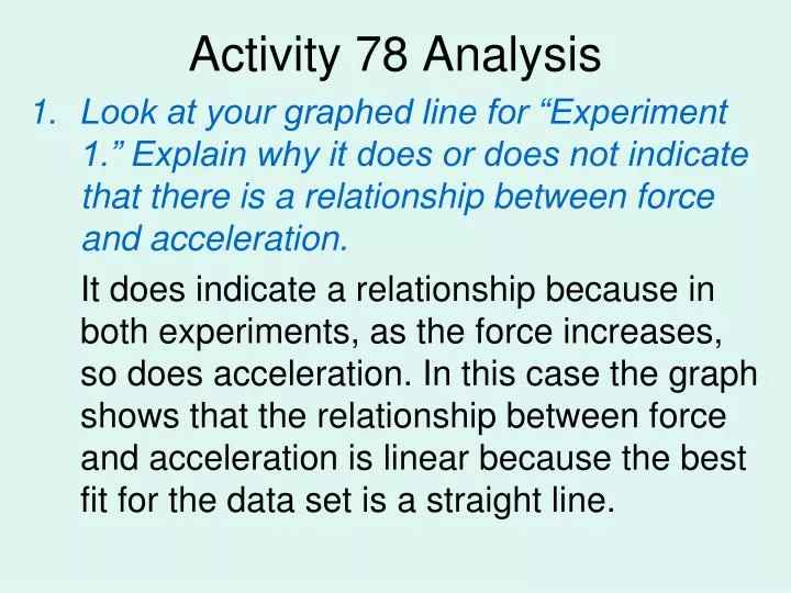 activity 78 analysis