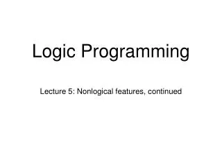 Logic Programming