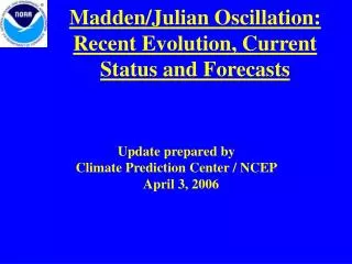 Madden/Julian Oscillation: Recent Evolution, Current Status and Forecasts