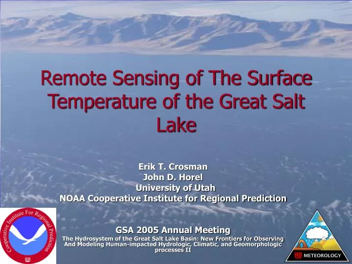 remote sensing of the surface temperature of the great salt lake