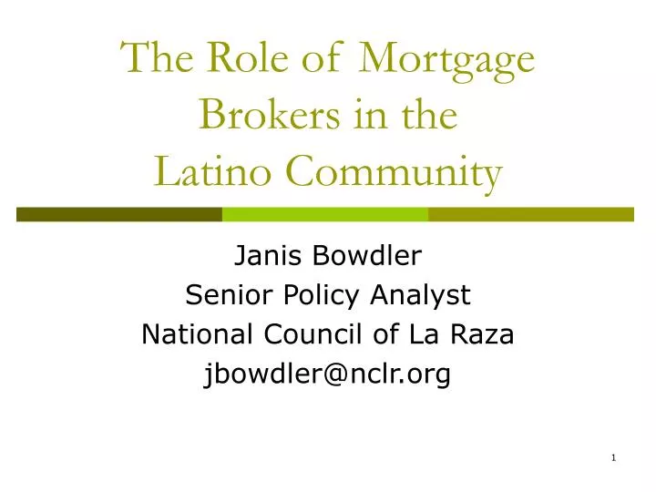 the role of mortgage brokers in the latino community