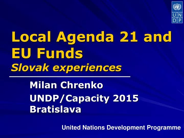 l ocal a genda 21 and eu funds slovak experiences