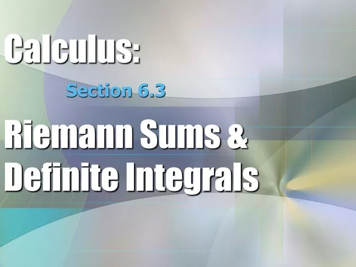 calculus riemann sums definite integrals