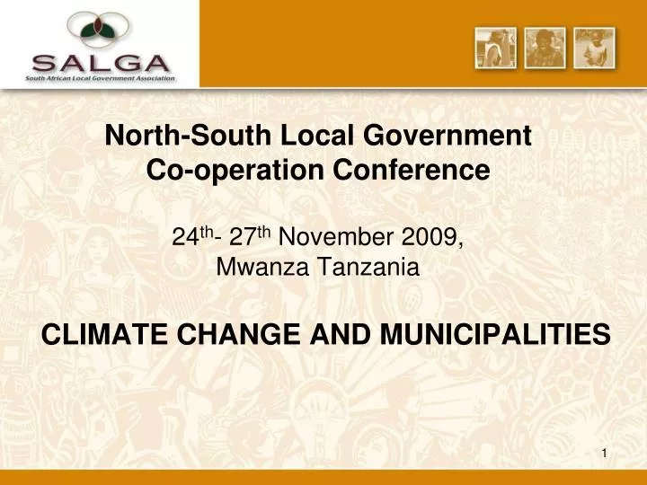 north south local government co operation conference 24 th 27 th november 2009 mwanza tanzania