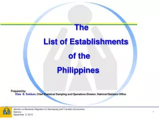 The List of Establishments of the Philippines
