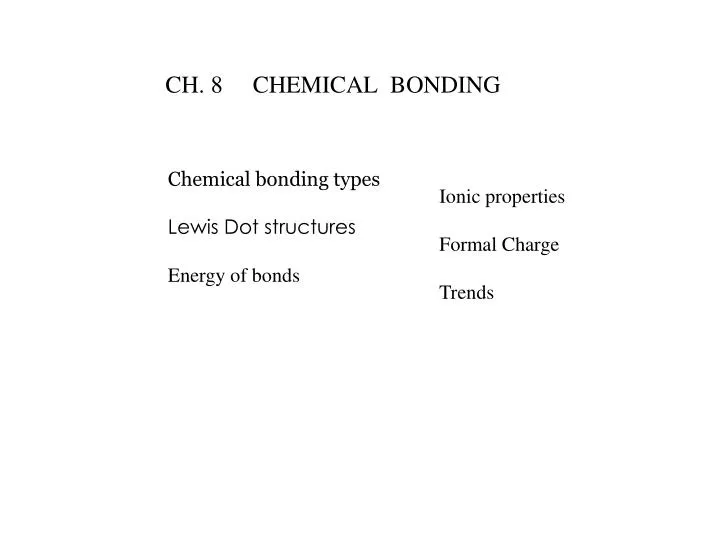 ch 8 chemical bonding