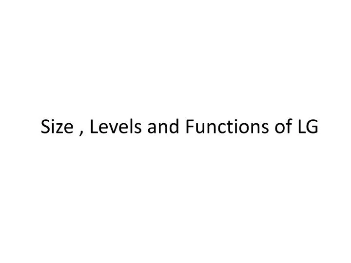 size levels and functions of lg