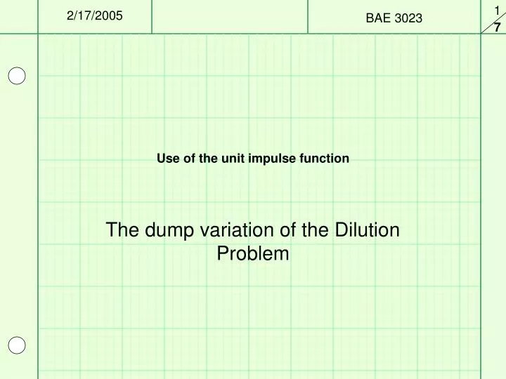 use of the unit impulse function