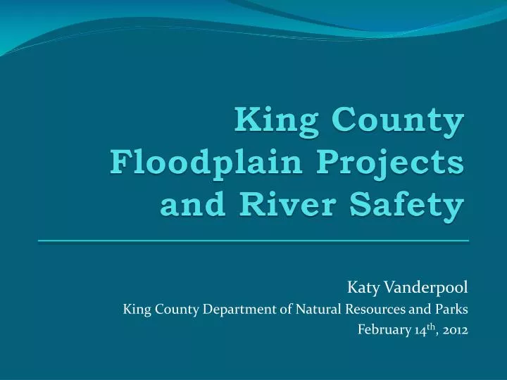 king county floodplain projects and river safety