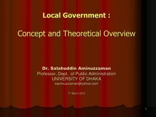 What is Local Government?