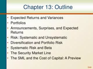 chapter 13 outline