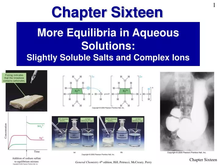 more equilibria in aqueous solutions slightly soluble salts and complex ions