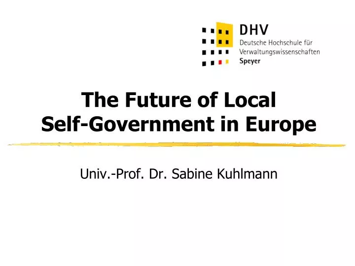 the future of local self government in europe