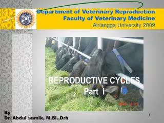 Department of Veterinary Reproduction Faculty of Veterinary Medicine Airlangga University 2009