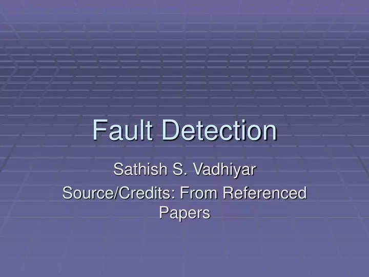 fault detection