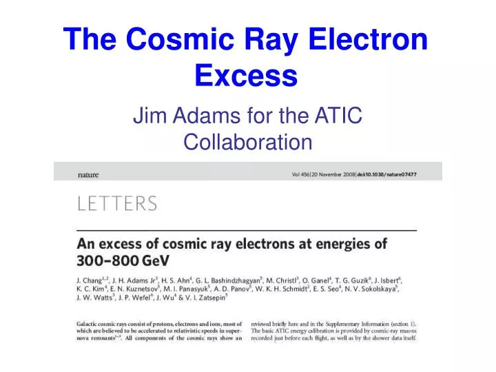 the cosmic ray electron excess