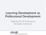 Learning Development as Professional Development - slide 1