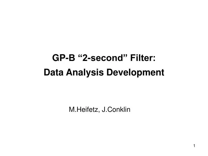 gp b 2 second filter data analysis development